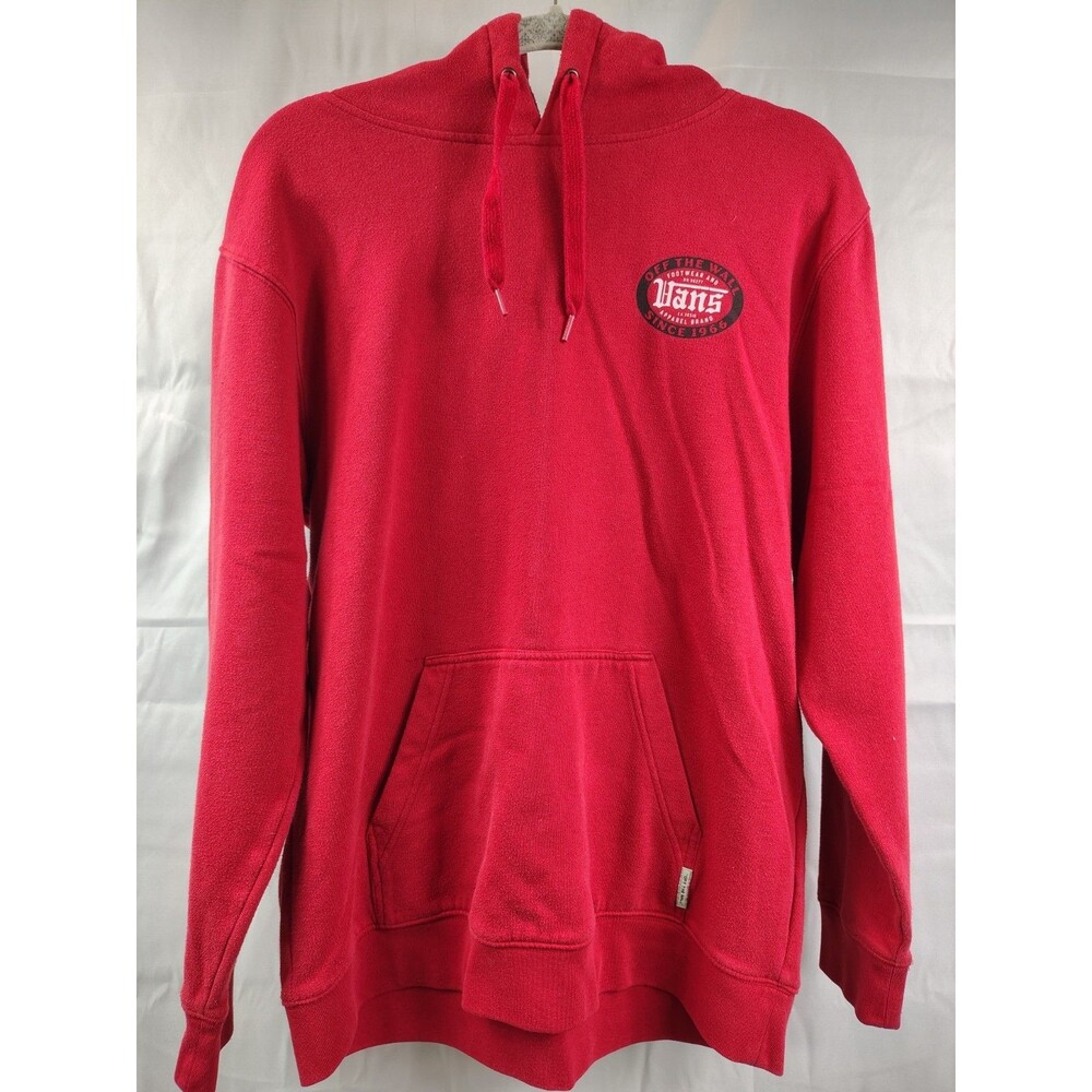 VANS Off The Wall Size Medium Red Skate Hoodie Pullover Sweatshirt